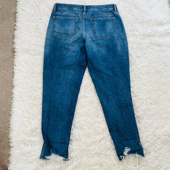 Maurices Denim - Sexy Maurices Curvy Boyfriend Ripped Distressed Embroidered Stretch Jeans Sz 12